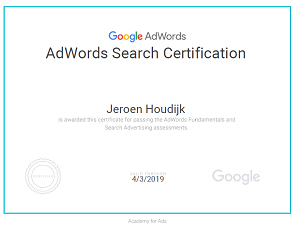 Google Ads Search Certified Professional