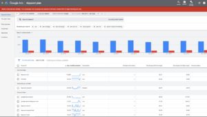 Google Ads Keyword Tool results